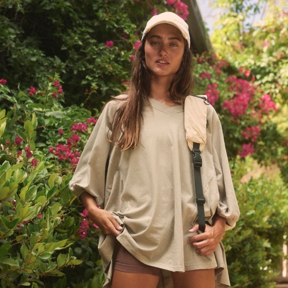 Free People Beige Oversized Tunic